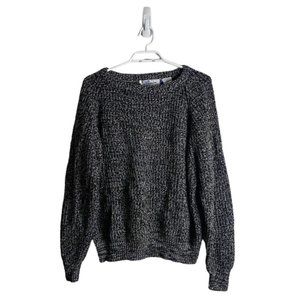 Club Europe Vintage Men's Black Crewneck Knit Sweater